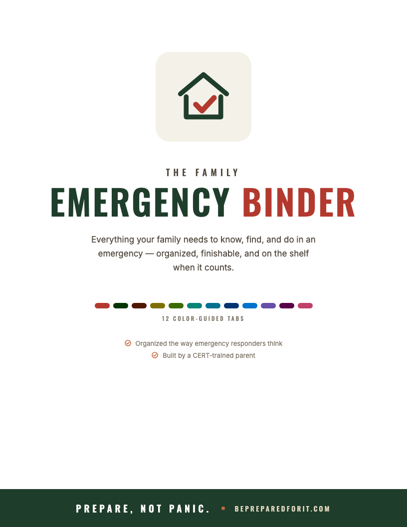 Cover of the Family Emergency Binder