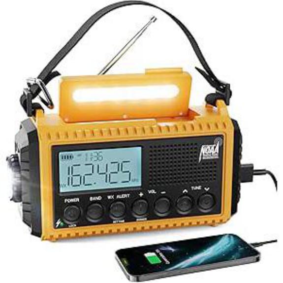 Raynic Emergency Radio with Solar Hand Crank & Phone Charger